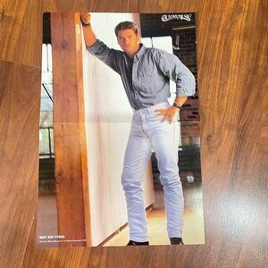 Vintage Country Music Magazine Poster Billy Ray Cyrus Marty Stuart 2 Side 8x10.5